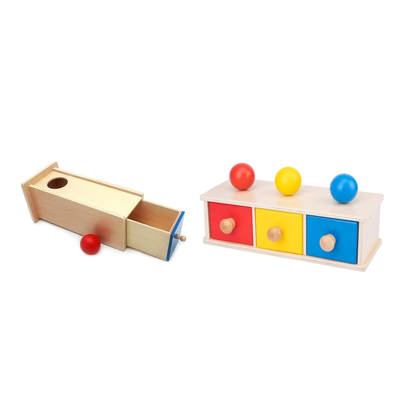 

L5YF Montessori Baby Toy Wooden Drawer Box Shape Cognitive Learning Toy Educational Fine Motor Skill Gameset for Toddler 12M+