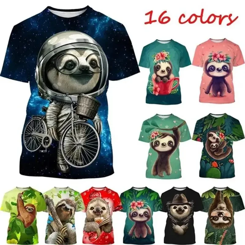

Lazy Sloth 3D Printed T Shirt For Men Clothes Funny Cute Animal Folivora Graphic T Shirts Hip Hop Kdis T-Shirt Fashion Women Top