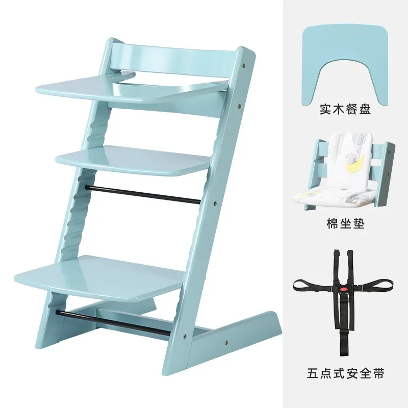 Children's Dining Chair Solid Wood Baby Growth Chair Wood Multifunctional Beech Home Adjustable Learning Table
