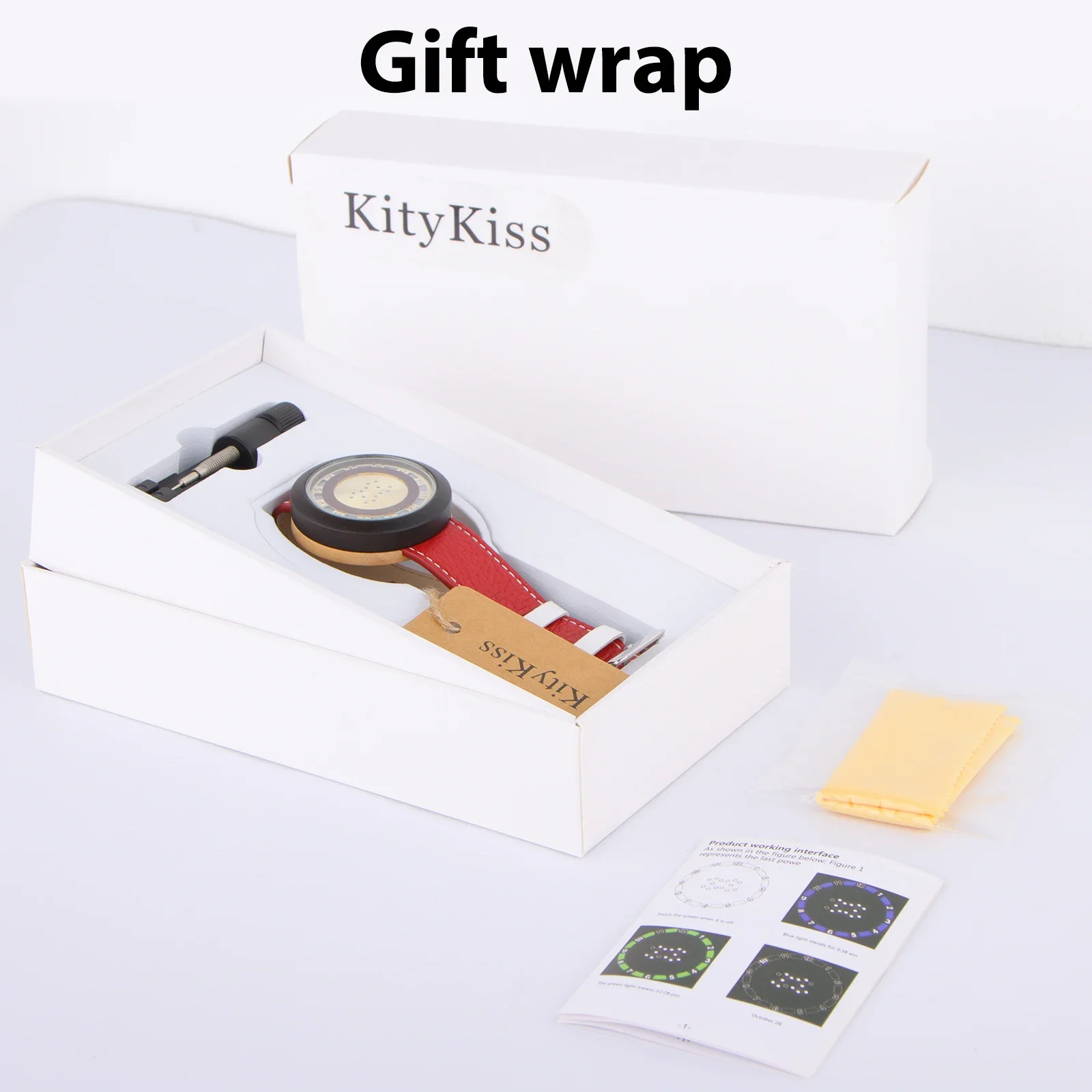 KityKiss new K8090 couple electronic watch touch screen nightlight fashion casual couple wood watch anniversary graduation gift