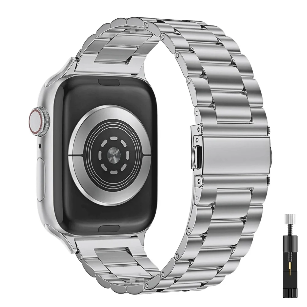 Sleek Stainless Steel Metal Strap