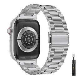 Sleek Stainless Steel Metal Strap for 42mm or 44mm (Titanium and tool)