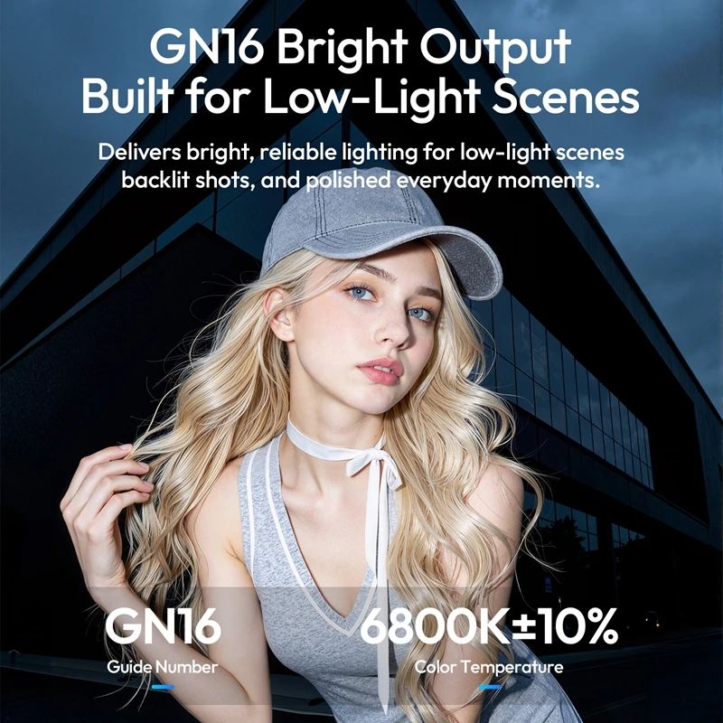 Ulanzi F16R Camera Flash LED Light 2500-6500K SpeedLite GN16 Camera Flash for Backlight Night Street Photography Daily Moments - Ảnh 2