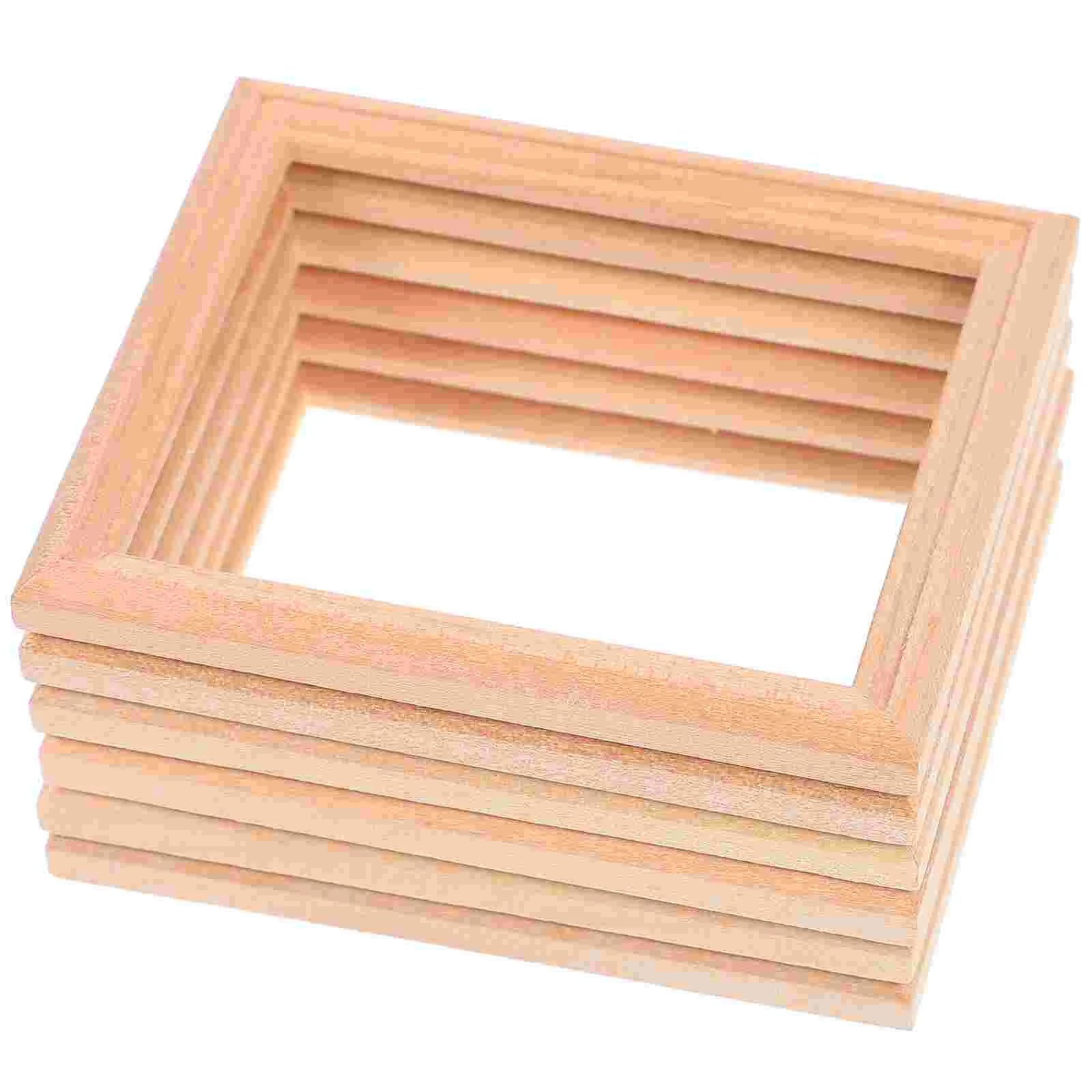 

Frame Dollhouse Photo Kids Mini Toys Wooden Mini House Frames Album Accessories Picture Wood Figurines Wall Micro Ornament
