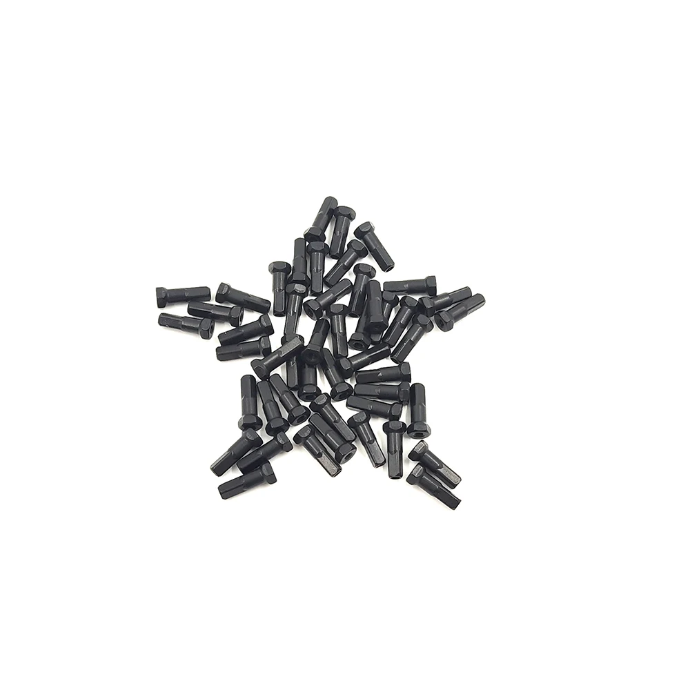 Light Pillar PT734H Aluminum Alloy Spoke Nipples Hexagonal Head Black 14mm Length Road Bike MTB AM DH FR 14G Gauge Bicycle Parts