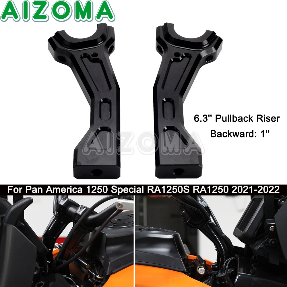 

For Harley Pan America 1250 RA1250 Special RA1250S 2021-24 Accessories 6.3" Tall Pullback Handlebar Retreat Bar Riser Clamp Kit