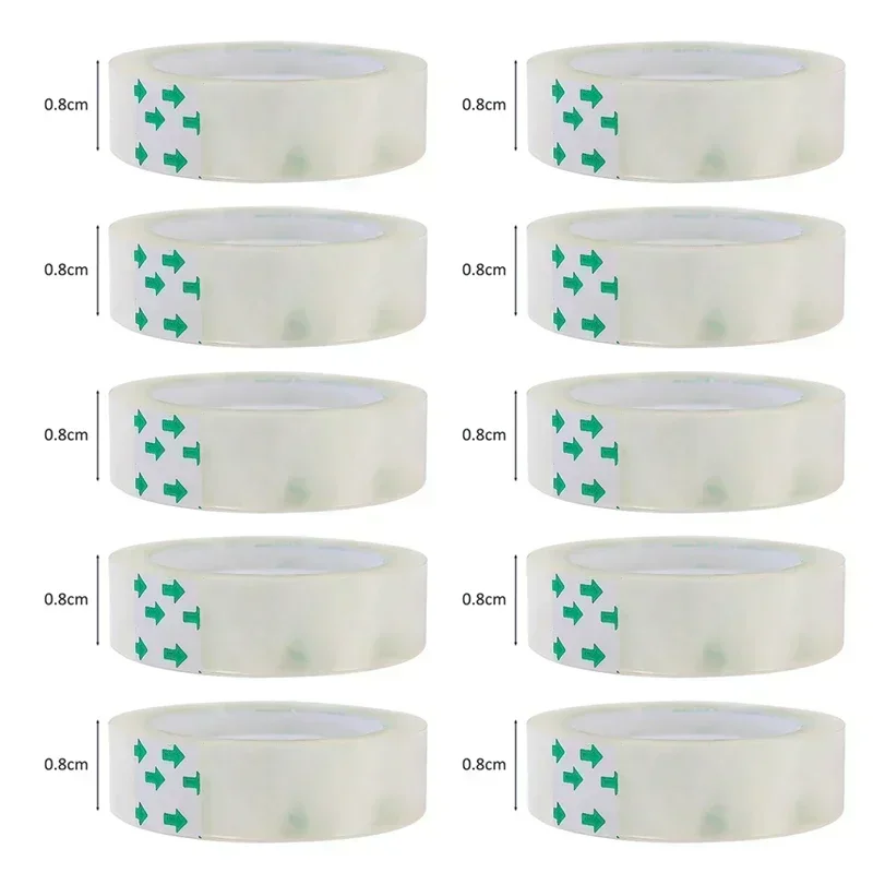 Clear Transparent Adhesive Tape – Multipurpose Rolls for Gift Wrapping, Packing, Home, Office, and School Use