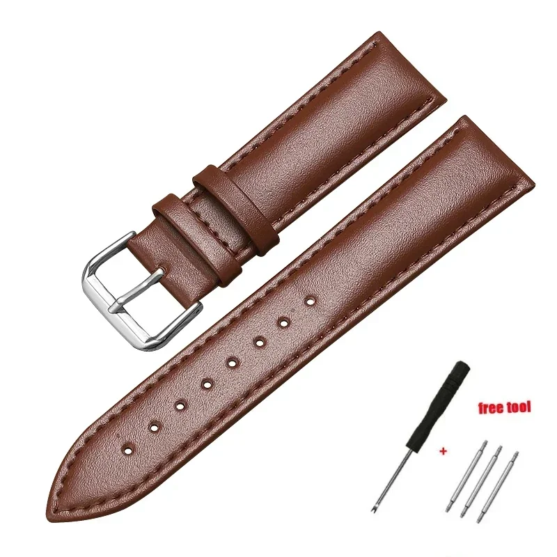 Elegant Leather Watch Band - Soft Replacement Strap for Men & Women Wristwear