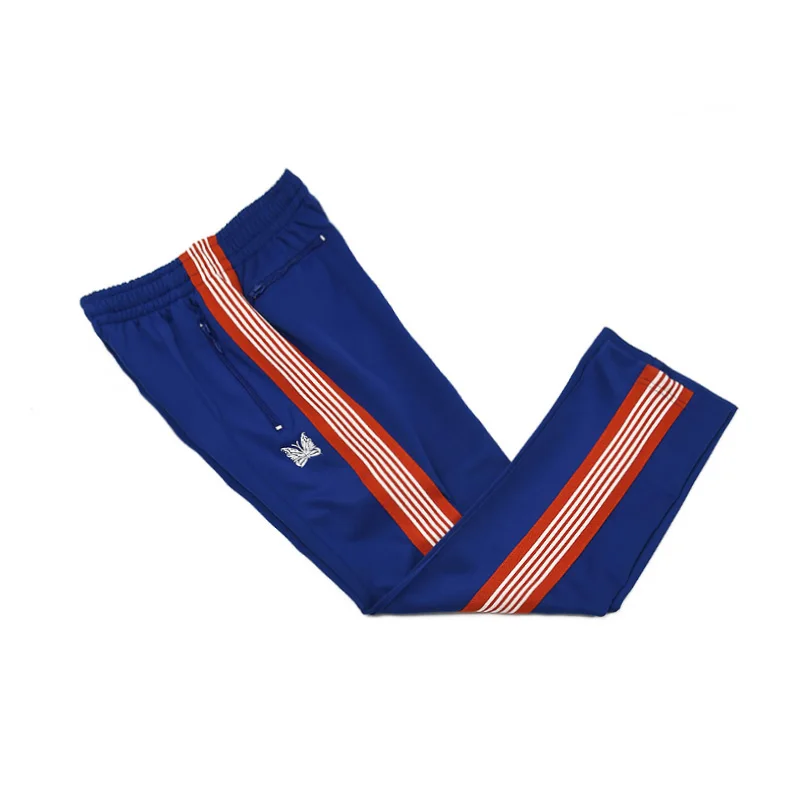 

Fashion Needles High Quality Sweatpants Men Woman Autumn Outdoor Trousers Butterfly Embroidery Classic Blue AWGE Pants