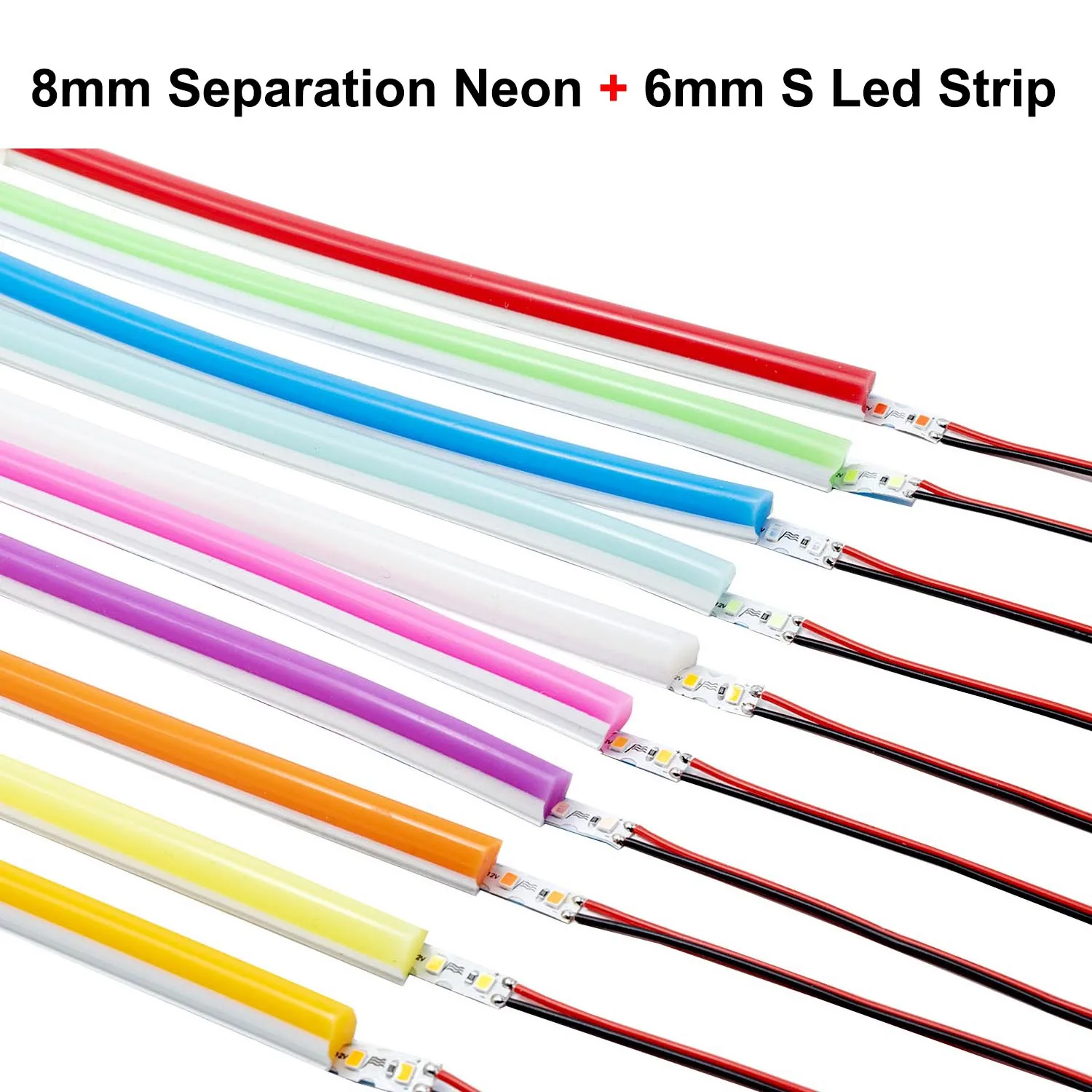 6mm 8mm Separate Silicone Neon Strip Flexible 120Leds 2835SMD Led Tape For LED Neon Sign Waterproof IP67 DC12V
