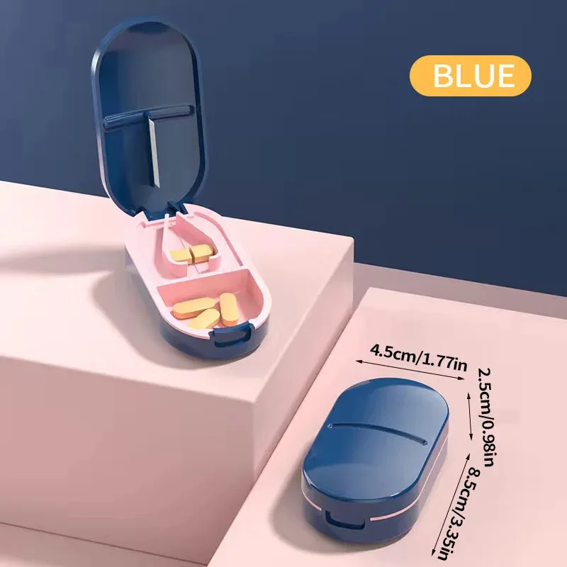 NEWPill Cutter Pill Splitter For Cutting Small Pills OrLarge Pills In Half,Cuts Pills Tablets Stainless Steel Blade Travel Sized