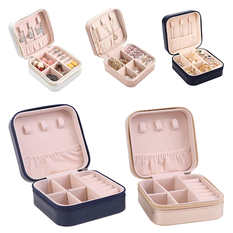 

Portable Jewelry Storage Box Candy Color Travel Storage Organizer Jewelry Case Earrings Necklace Ring Jewelry Organizer Display