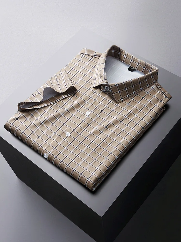 Summer Men's Plus Size Plaid Short-sleeved Shirt 10XL 12XL