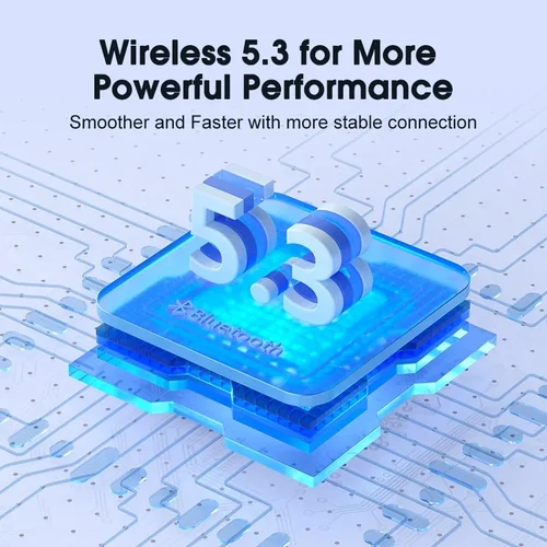 큐씨와이 T17 진정한 무선 이어폰, 블루투스 5.3 이어버드, HIFI 사운드 헤드폰, 터치 컨트롤, 게이밍 이어버드, 긴 대기 시간 26 시간 3