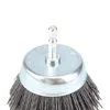 SIFANG 75mm Nylon Cup Brush Wood Polishing Wire Wheel Brush With Hexagonal Shank Abrasive Rust Removal Drill Rotary Tool Brush 5