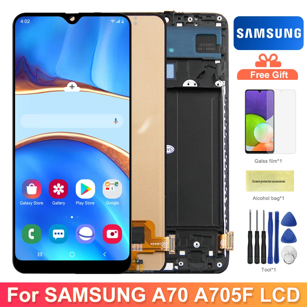 A70 SM A705F A705FN/DS Display Screen With Frame For Samsung Galaxy A70