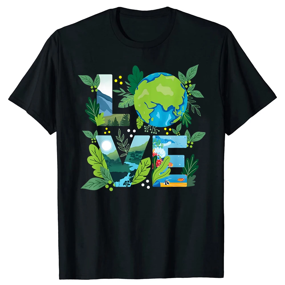 Liebe zum Umweltschutz, Erddag, Klima-T-Shirts für Männer, Humor, Streetwear, T-Shirt, kurzärmelig, Unisex, lockere Kleidung