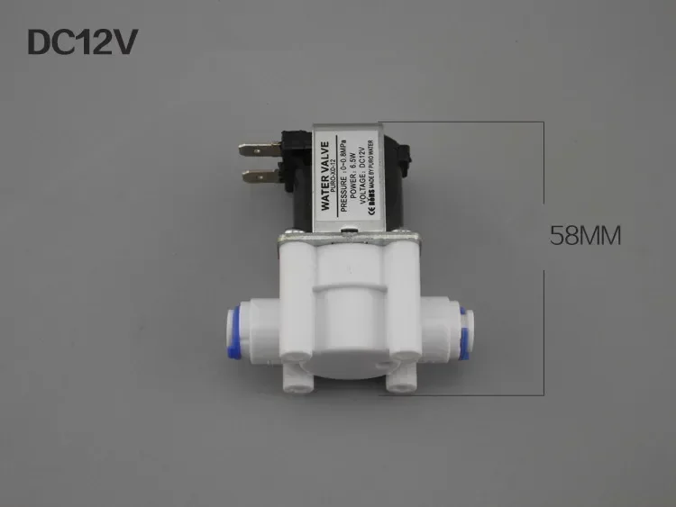 12V Normal Close Electric Plastic Solenoid Valve for RO Water Reverse Osmosis System 1/4" Hose Pipe Connection
