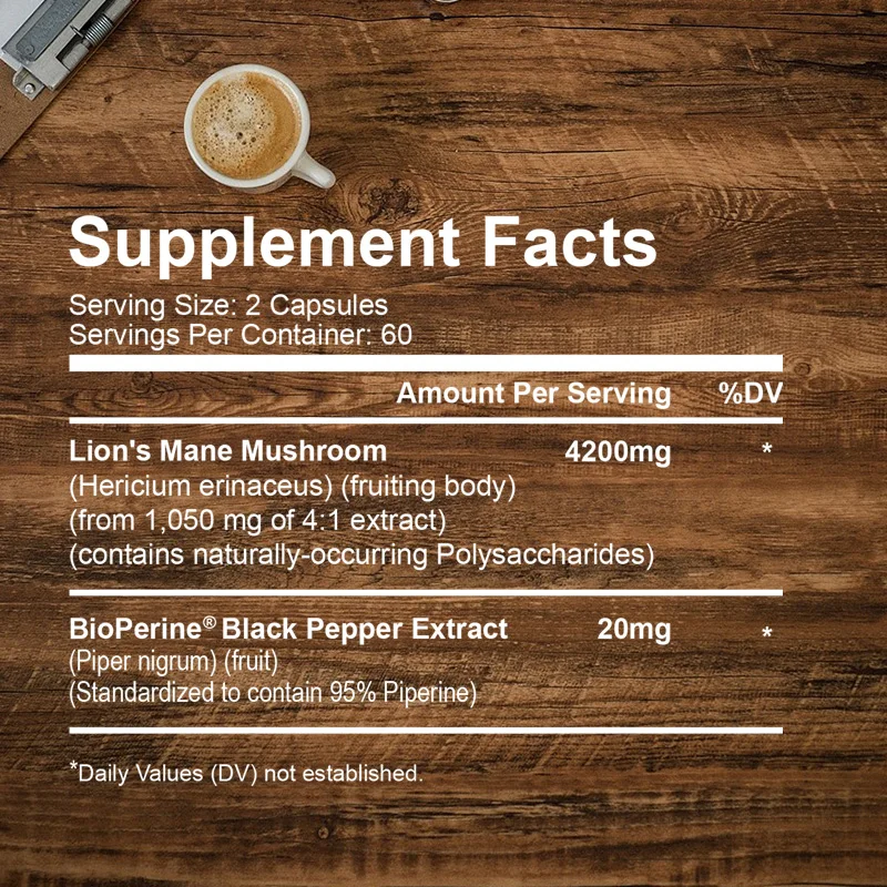 Lions Mane Relieve Stress Immune System Health Improve Memory Protect Brain Nerves