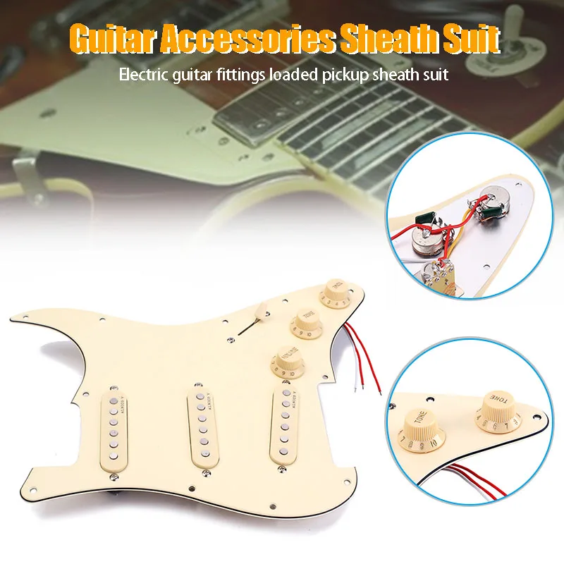 

3-ply PVC Pickguard with 3 ALNICO V Single Coil Pickups 5-Way Switch for Electric Guitar Electric Guitar Accessories