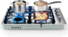 Gas Cooktop, SIMOE Gas Stove Top Bulit-in with 4 Burner, Stainless Steel, NG/LPG Convertible Gas Hob with Cast Iron Grill/Griddl 1