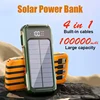 4-in-1 Solar Power Bank Built-in-cables 100000mAh High Capacity Charger Fast Charging Intelligent Digital Display Battery 2025 1
