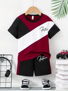 2025 Summer new Children's set Casual 3D printed short-sleeved T-shirt and shorts set Comfortable soft lightweight breathable ch 1