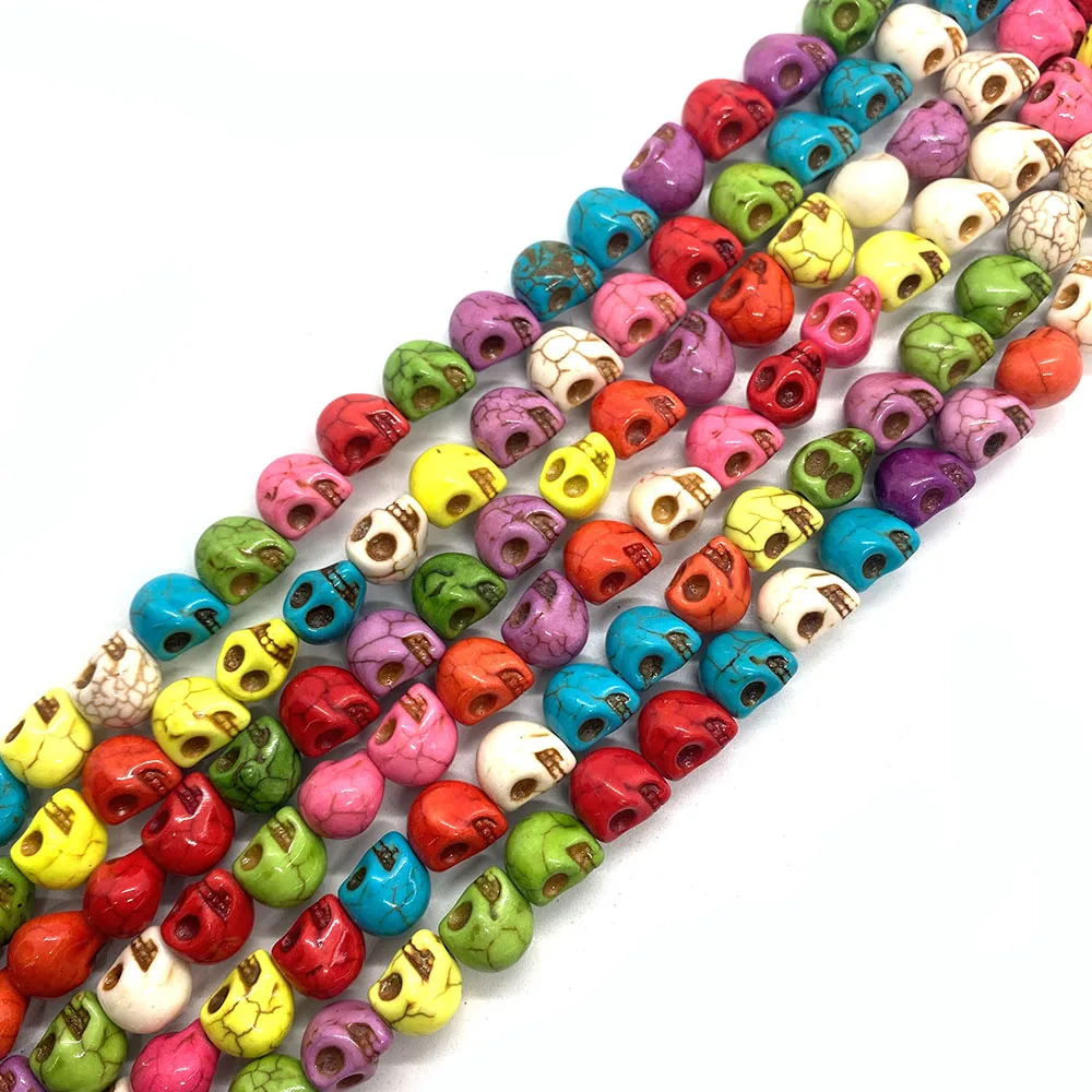 

Exquisite Natural Stone Colored Pine Stone Skull Beads 6-12mm Charm Fashion Jewelry DIY Necklace Earrings Bracelet Accessories