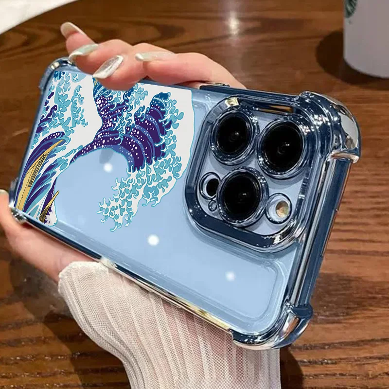Sea Wave Plating Anti-Fall Phone Case Cover