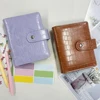 A7 Small Notebook Binder Faux Crocodile Leather Notepad Portable Budget Sheets ，with 45 Blank Inside Pages 2