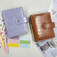 A7 Small Notebook Binder Faux Crocodile Leather Notepad Portable Budget Sheets ，with 45 Blank Inside Pages 2