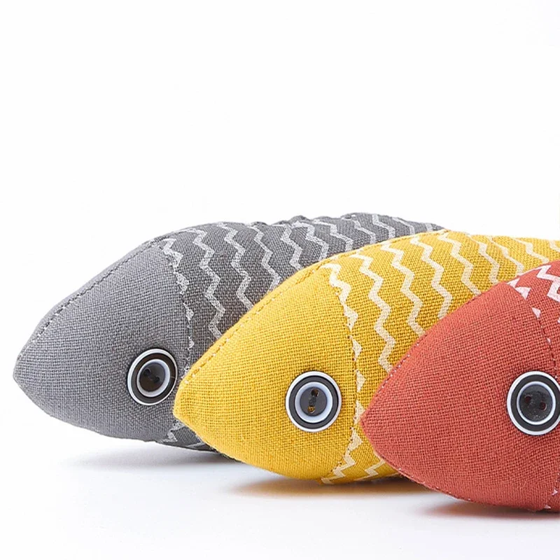 Cat Fish Toy Cat Scratcher Catnip Toy Interactive Simulation Fish Cat Mint Fidget Toys Stuffed Playing Toy for Cat Kitten