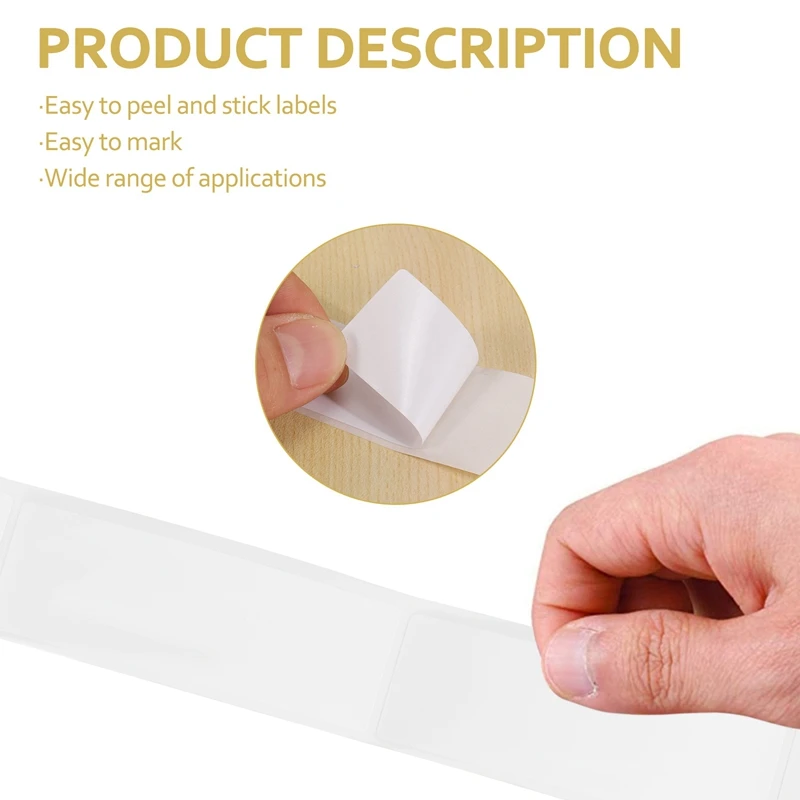 A01F-Removable Freezer Labels 1 X 3 Inch Food Storage Stickers Refrigerator Freezer Paper Labels (Blank White)