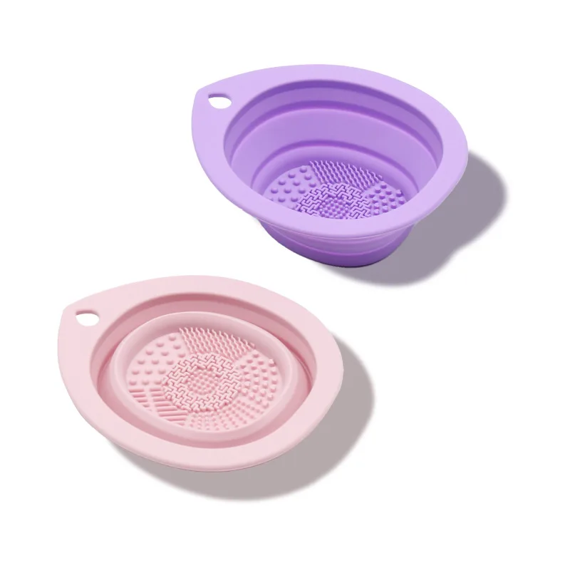 Description Picture 3 of itemSilicone Makeup Brush Cleaner Folding Powder Puff Cleaning Bowl Eyeshadow Brushes Washing Soft Mat Beauty Tools Scrubber Box