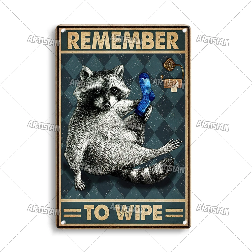 Divertente decorazione da parete per bagno con alce – Your Butt Tovaglioli My Lord – Targa in metallo vintage per camera da letto o bagno, decorazione da parete 30,5 x 40,6 cm