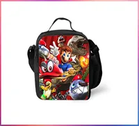 Little Children Super Mario Cartoon Lunch Box-Insulated Reusable Lunch Bag-Water Proof Lunch Tote for Unisex Boy Girl