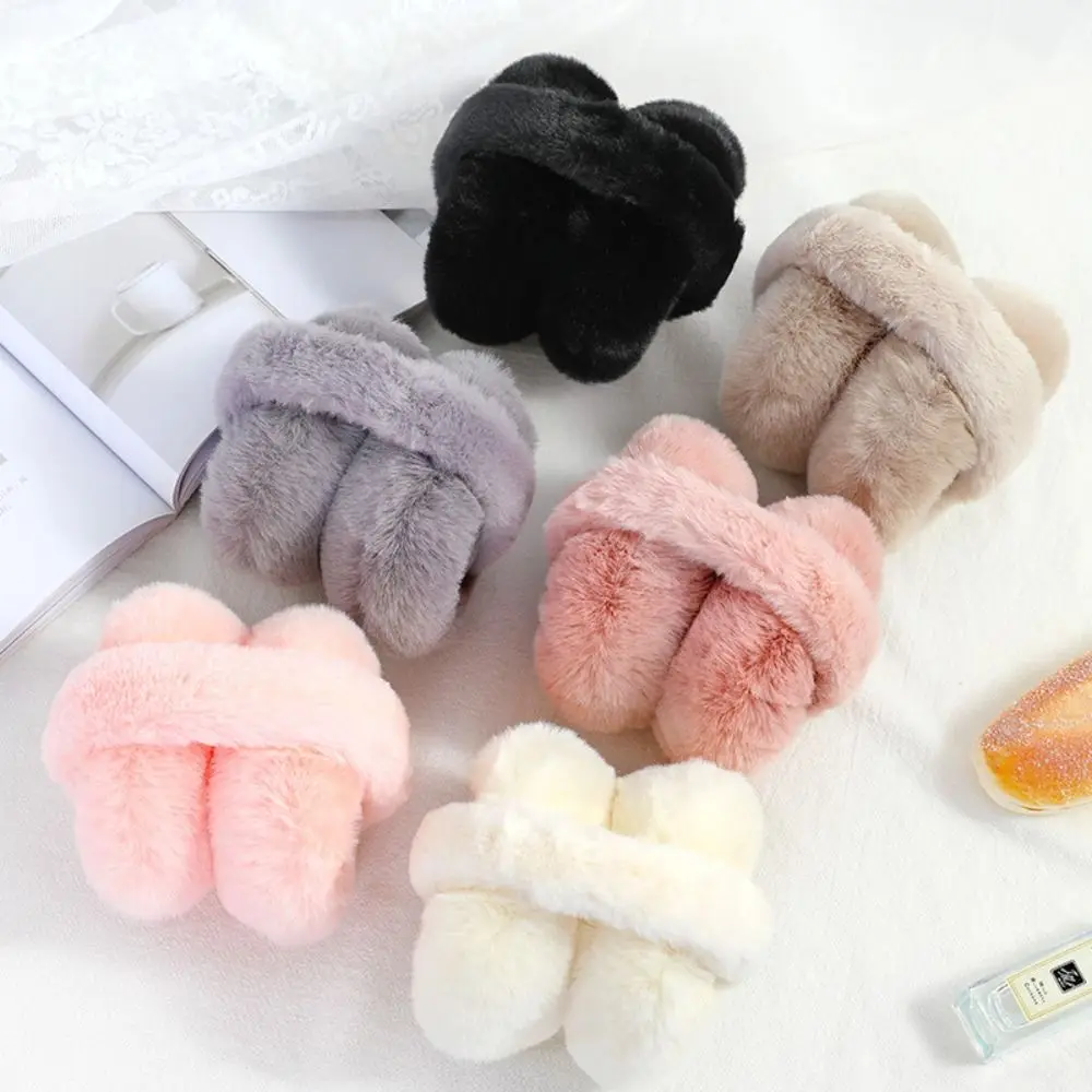 

Solid Color Plush Ear Warmer Outdoor Cold Protection Soft Winter Warm Earmuffs Ear Cover Ear-Muffs Folding Earflap Women