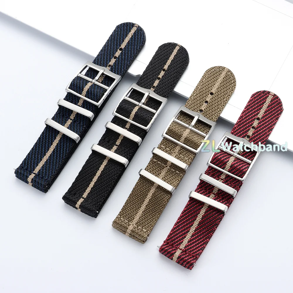 Woven Nylon Canvas Quick Release Watchband Strap for Men - Military Sport Style