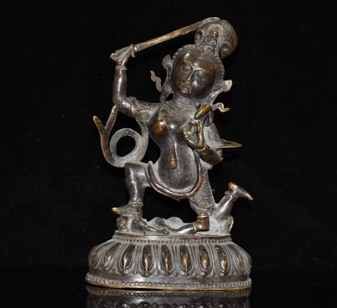 

Old copper hand-made Naughty Tara Buddha statue,Free shipping