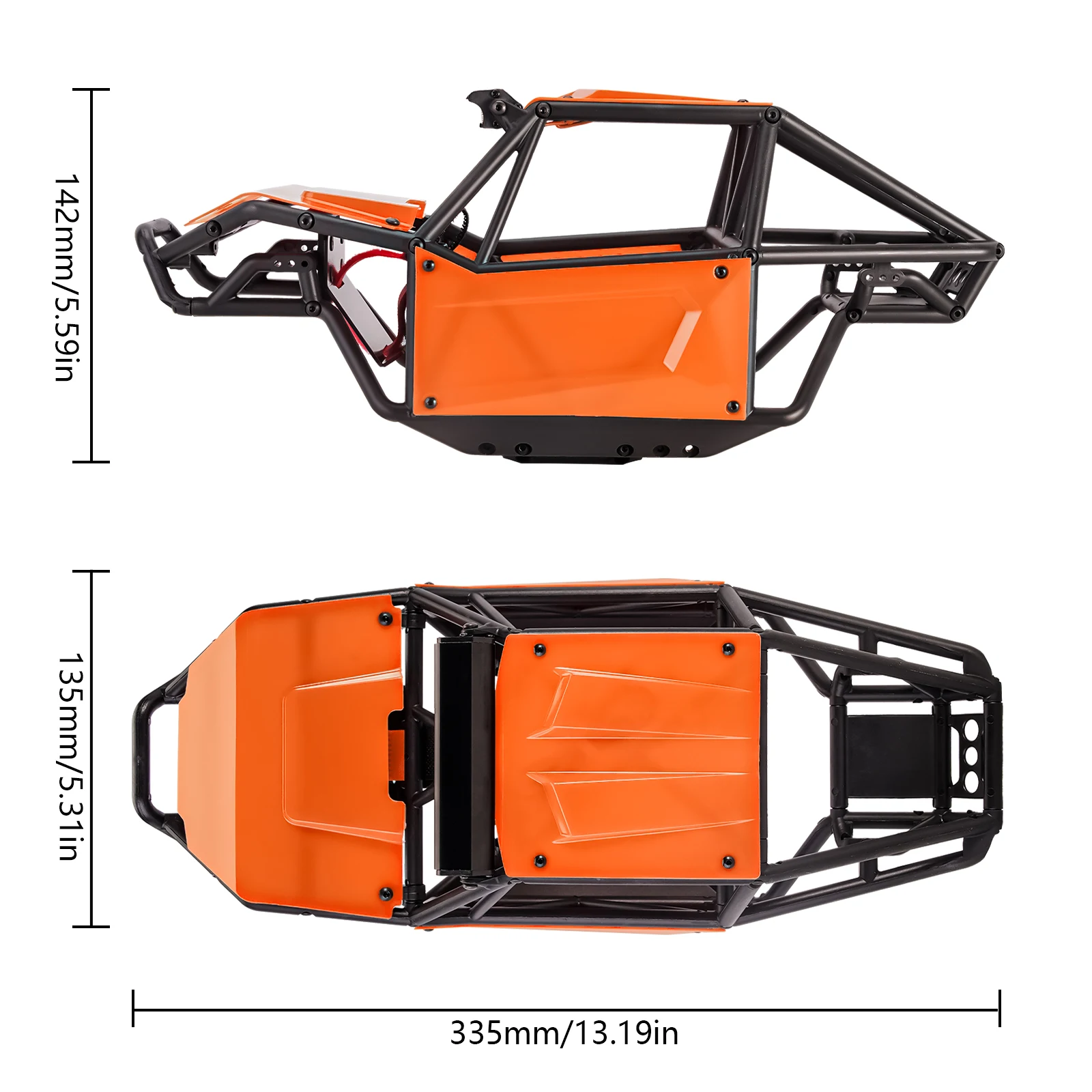 S87fb5d01e3a7499e9f5422b88162dca3N INJORA Nylon Rock Buggy Body Shell Chassis Kit for 1/10 RC Crawler Car Axial SCX10 II 90046 UTB10 Capra
