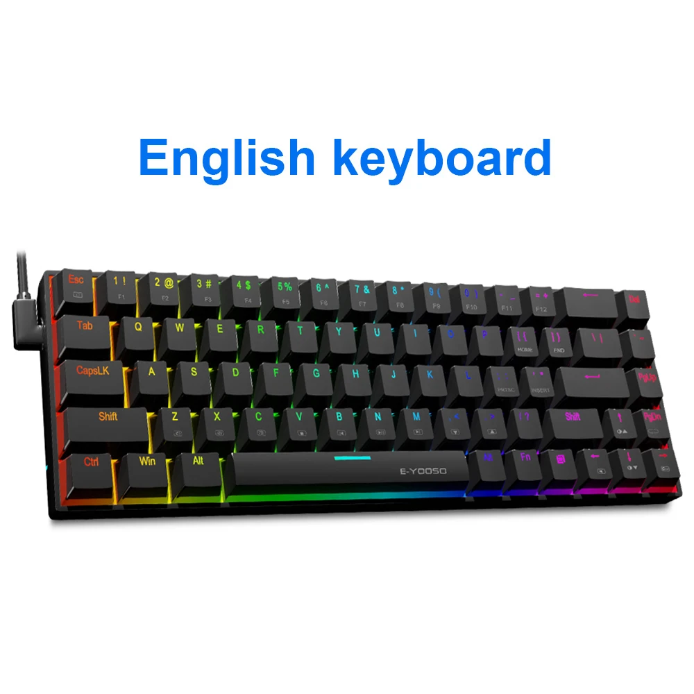 E-YOOSO Z686 rgb usb 60% ミニスリムメカニカルゲーミングキーボード