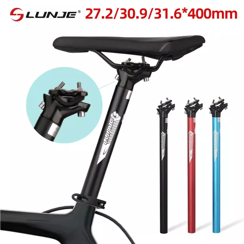 

LUNJE Mountain Road Bicycle Seatpost Ultralight MTB Bike Seat Post Seat Tube 27.2mm 30.9mm 31.6mm*400mm Cycling Parts