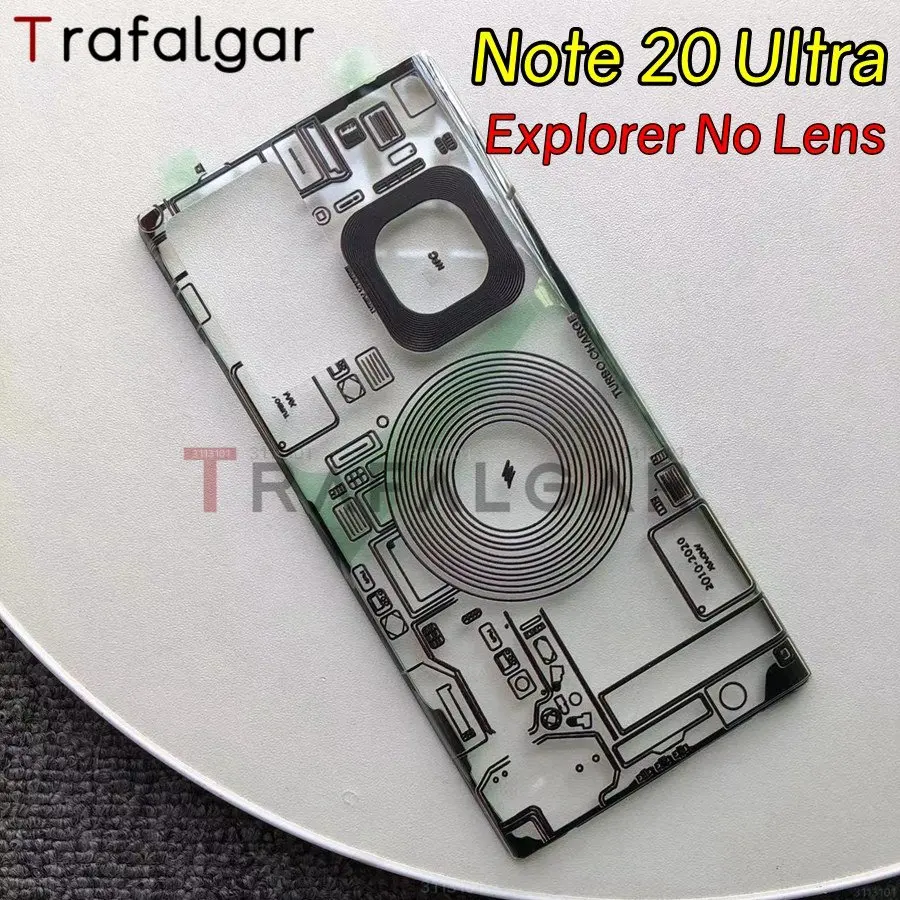 Clear Glass Back Cover For Samsung Galaxy Note 20 Ultra Battery Cover Panel Rear Housing Case Camera Lens Replacement camera lens cover,phone back cover,glass phone back cover,phone camera lens,glass battery cover,samsung phone case