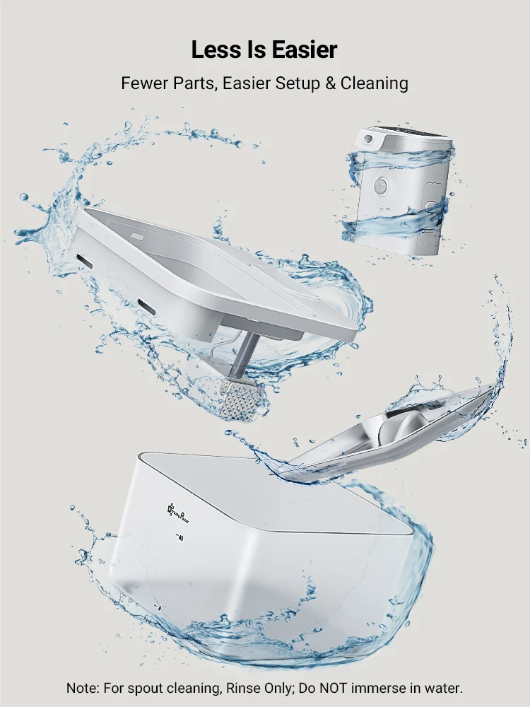 cat water fountain DownyPaws 2.5L Automatic Stainless Steel Cat Water Fountain 4000mAh Wireless Pet Drinker Battery & Sensor 2 in 1 Dispenser