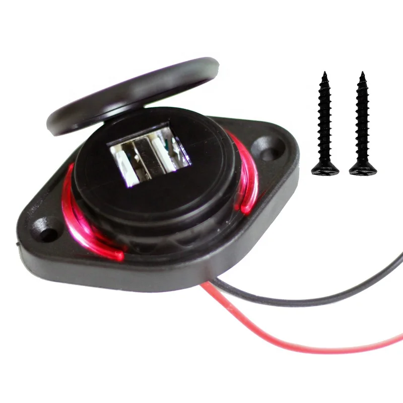 

DC 12V 24V Panel Mount Dual 3.1A Train Marine Boat Car Bus Seat USB Charging Port Bus USB Chargers