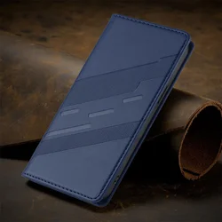 Luxury Anti-Theft Leather Flip Wallet Phone Case with Magnetic Closure for Redmi Note 14 Pro 5g (Navy Blue (HX-09))