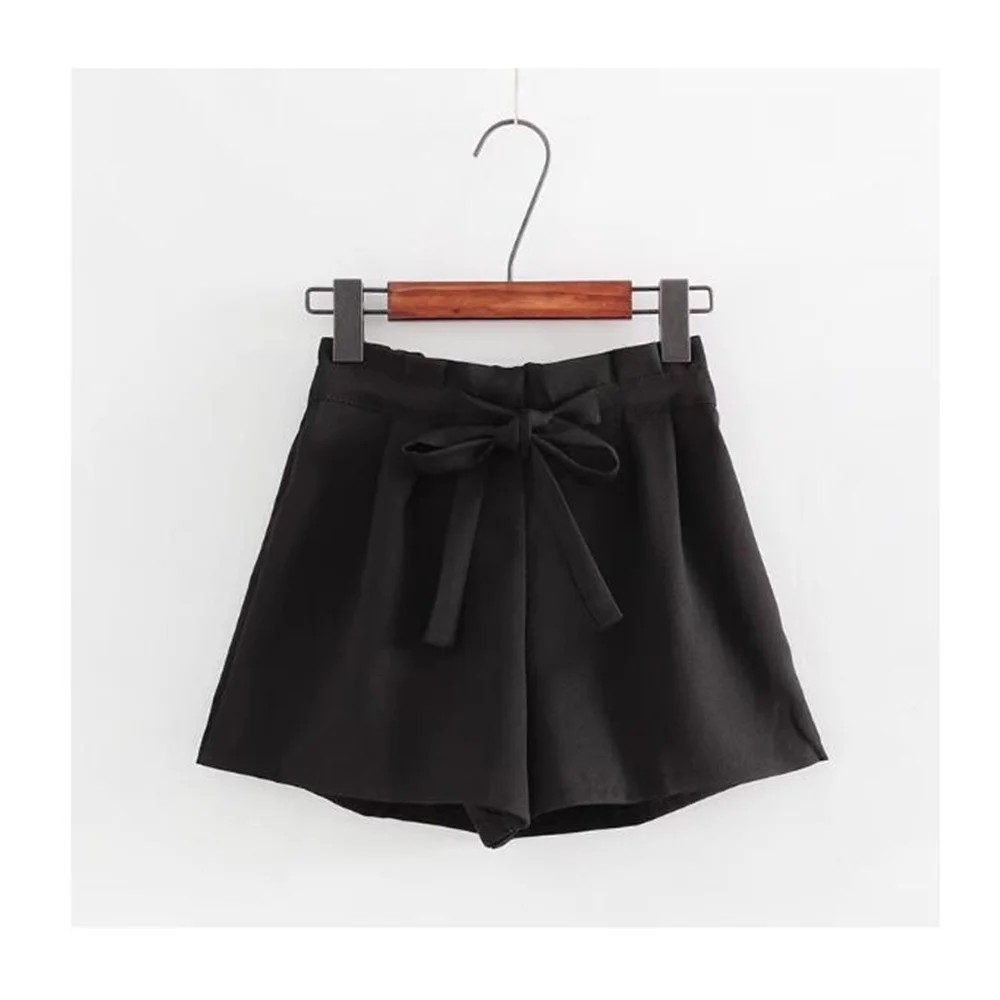 Women Shorts 2022 Spring New Arrival Women High Waist Bow Lace-up Solid Color Casual Sweet All-match Shorts
