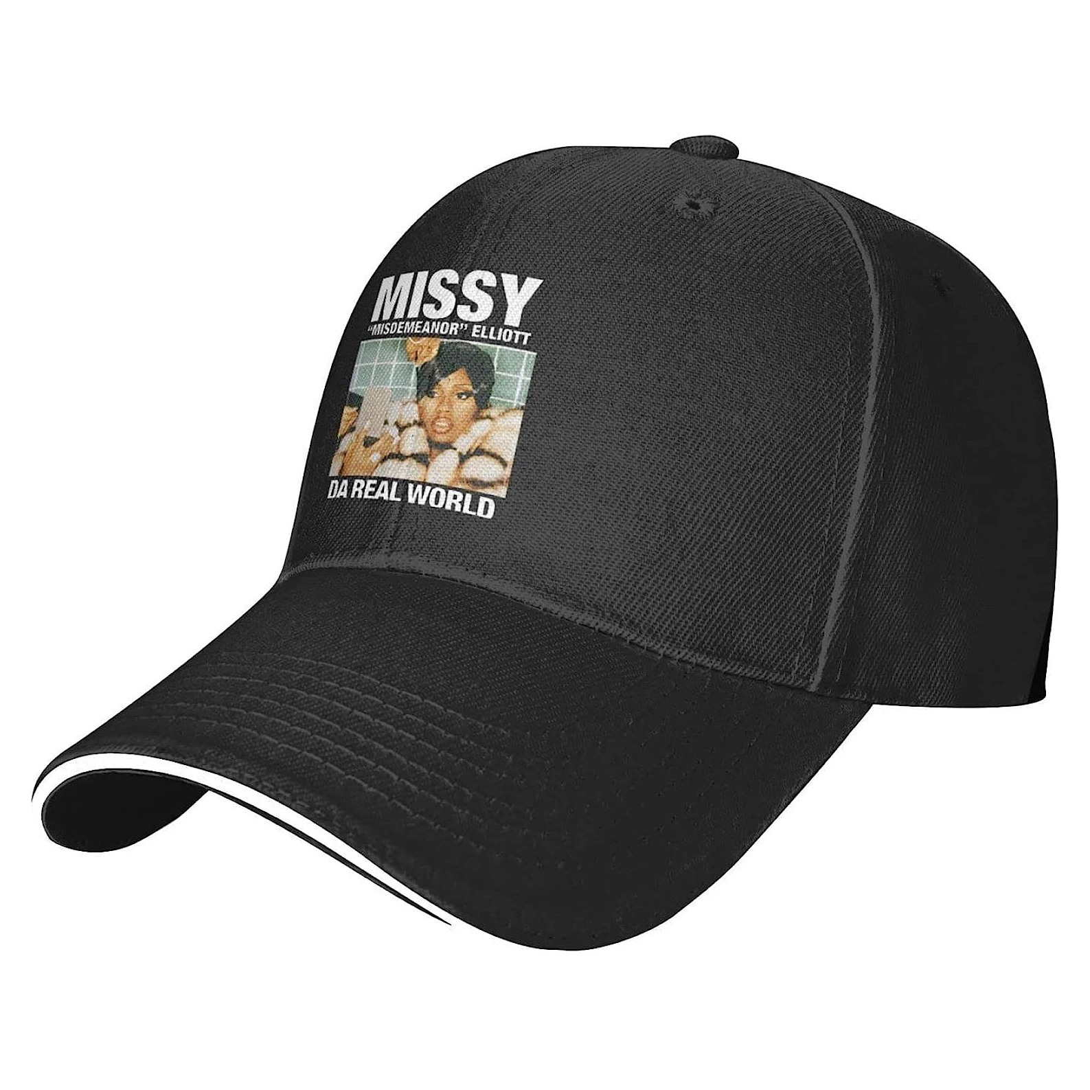 

Missy Singer Elliott Baseball Cap Sandwich Cap Unisex Classic Dad Hat Outdoor Sports Adjustable Casquette Black