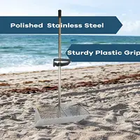 Hand Rake Handheld Rake Tool Seafood Digging Rake Long Pole Lightweight Foldable Easy Grip Seafood Rake Beach Rake Sea Rake Tool 1