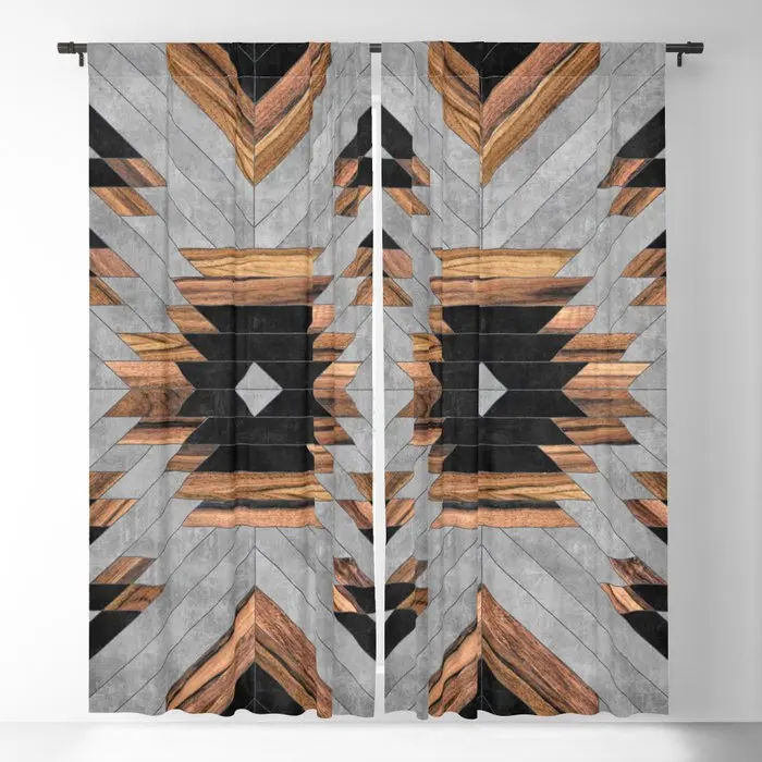 

Urban Tribal Pattern Blackout Curtains 3D Print Window Curtains for Bedroom Living Room Decor Window Treatments
